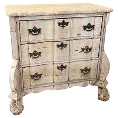 Antique 19th Century Dutch Bleached Oak Chest of Drawer