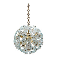 Schneeflocken-Lampe Fontana Arte aus Gold und Glas, 1960er Jahre, Italien