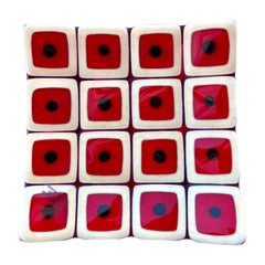 Post-Modern Murano Red White Black Vide-Poche Dish