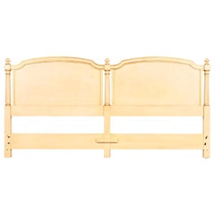 Kindel Furniture French Regency Cream Lacquered Parcel Gilt King Size Headboard