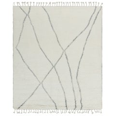 Marokkanischer Teppich von Rug & Kilim in Weiß mit grauem geometrischem Muster