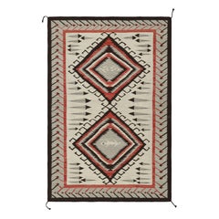 Rug & Kilim's Navajo Tribal Kilim Style Rug in Cream with Medallion Motif