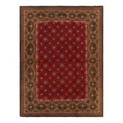 Antique Donegal Rug in Red with Floral Patterns from Rug & Kilim