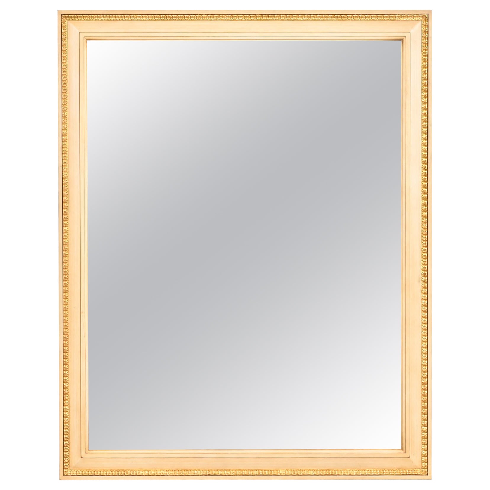 Miroir laqué crème et doré de style Régence française Louis XVI de Kindel Furniture en vente