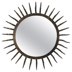 Paket Vergoldeter Spiegel mit Sonnenschliff im Stil von Gilbert Poillerat