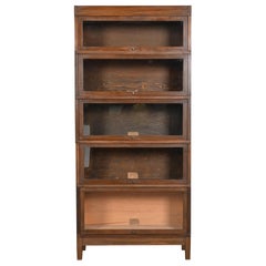 Globe Wernicke - Libreria da barrister a cinque ripiani in legno di noce, antica arte e artigianato