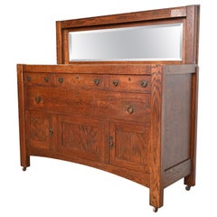 Stickley Brothers Style Antique Mission Oak Arts & Crafts Sideboard or Cabinet