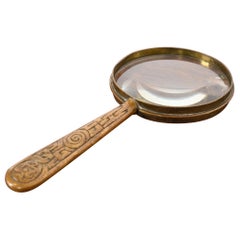 Tiffany Studios New York Zodiac Bronze Doré Magnifying Glass