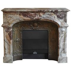 Marble Louis XIV Style Fireplace, 19th Century