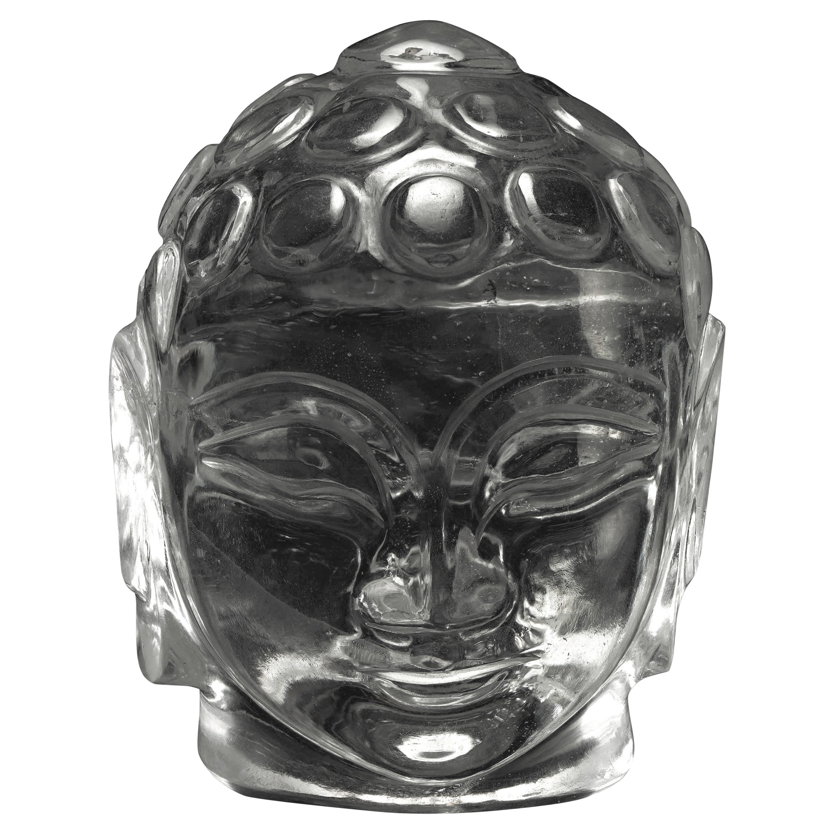 Tête de Bouddha en saphir blanc - 1,275 carats en vente
