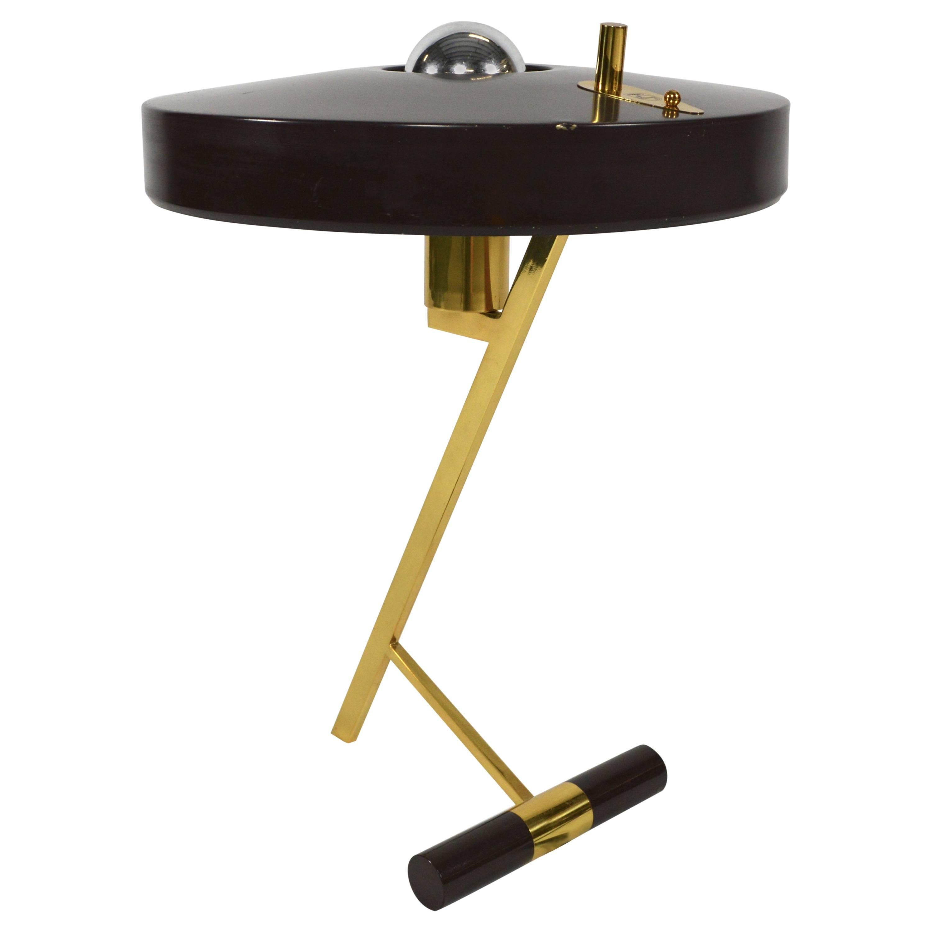 Louis Kalff for Philips Z-Shaped Brass Desk Lamp