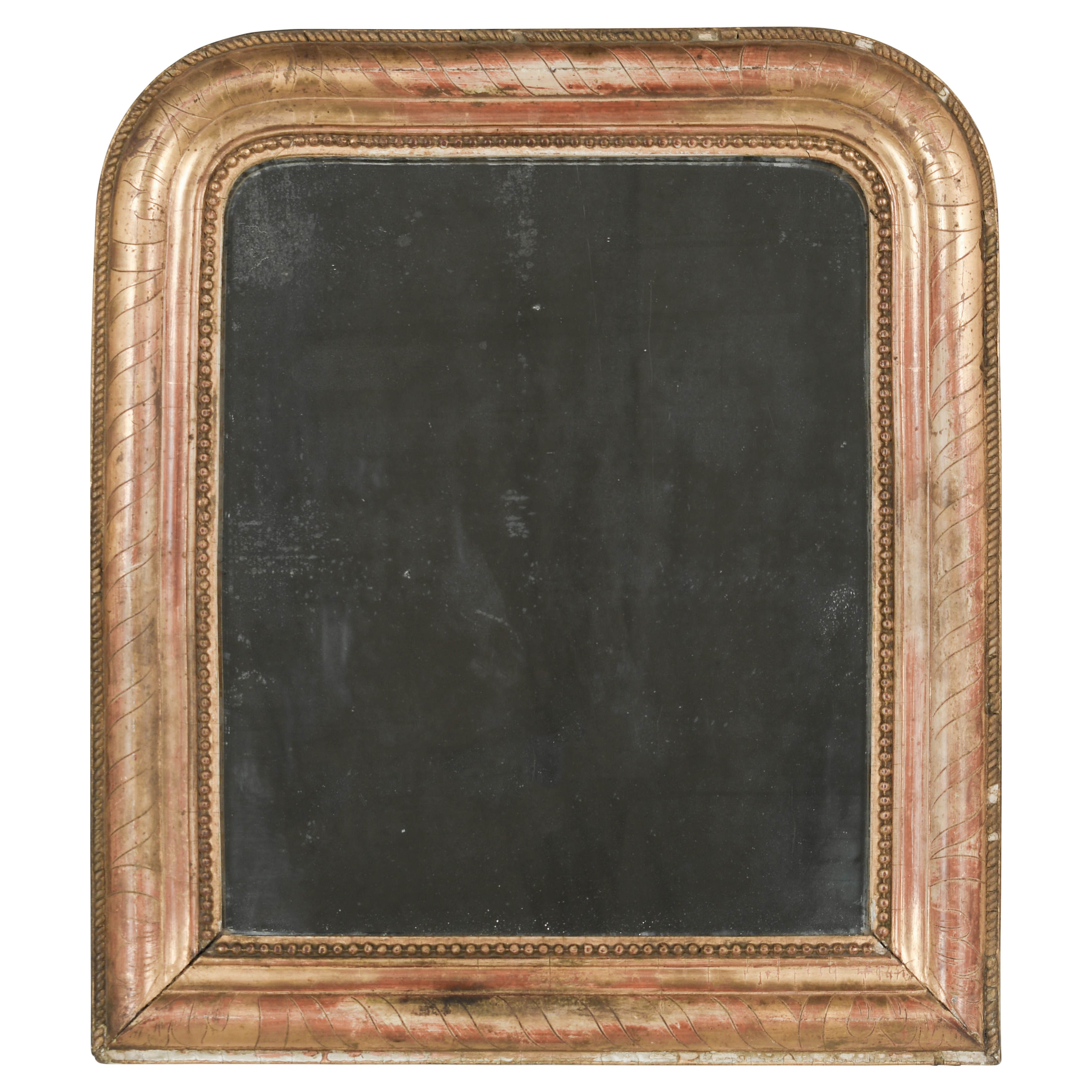 Early 19th Century Louis Philippe Gilded Mirror 17"H x 14.75"W