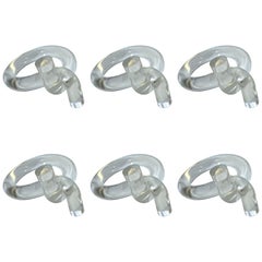 Un set di 6 portatovaglioli in lucite Georg Jensen