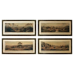4 englische Jagddrucke, gemalt von D. Wolstenholme und gedruckt von Sutherland, 1817