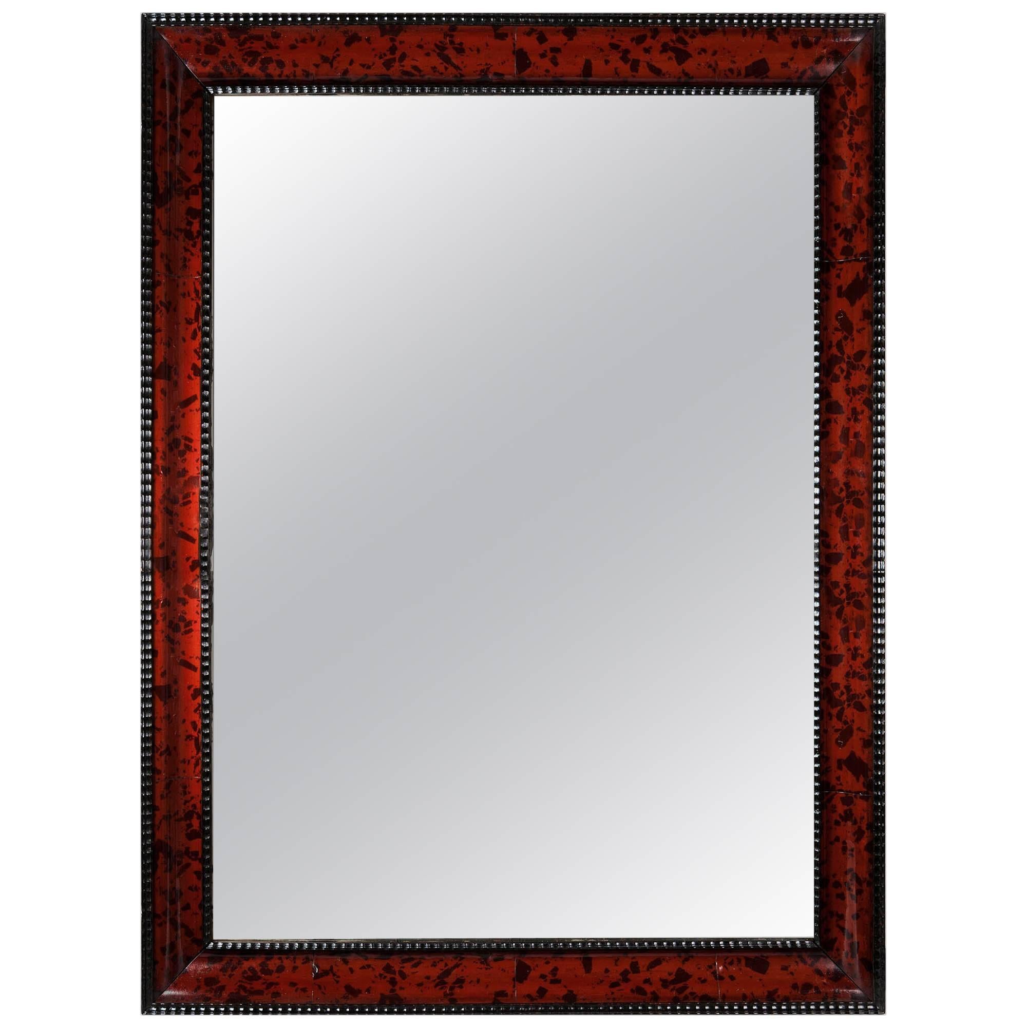 Mid-19th Century Red Tortoiseshell Mirror of Large Scale