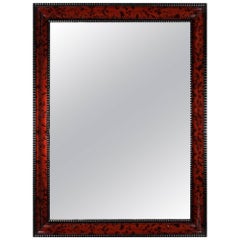 Mid-19th Century Red Tortoiseshell Mirror of Large Scale