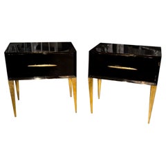 Pair of Italian Black Side Tables