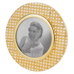 Lucite, Rattan and Aluminum Picture Frame, Italy circa 1970