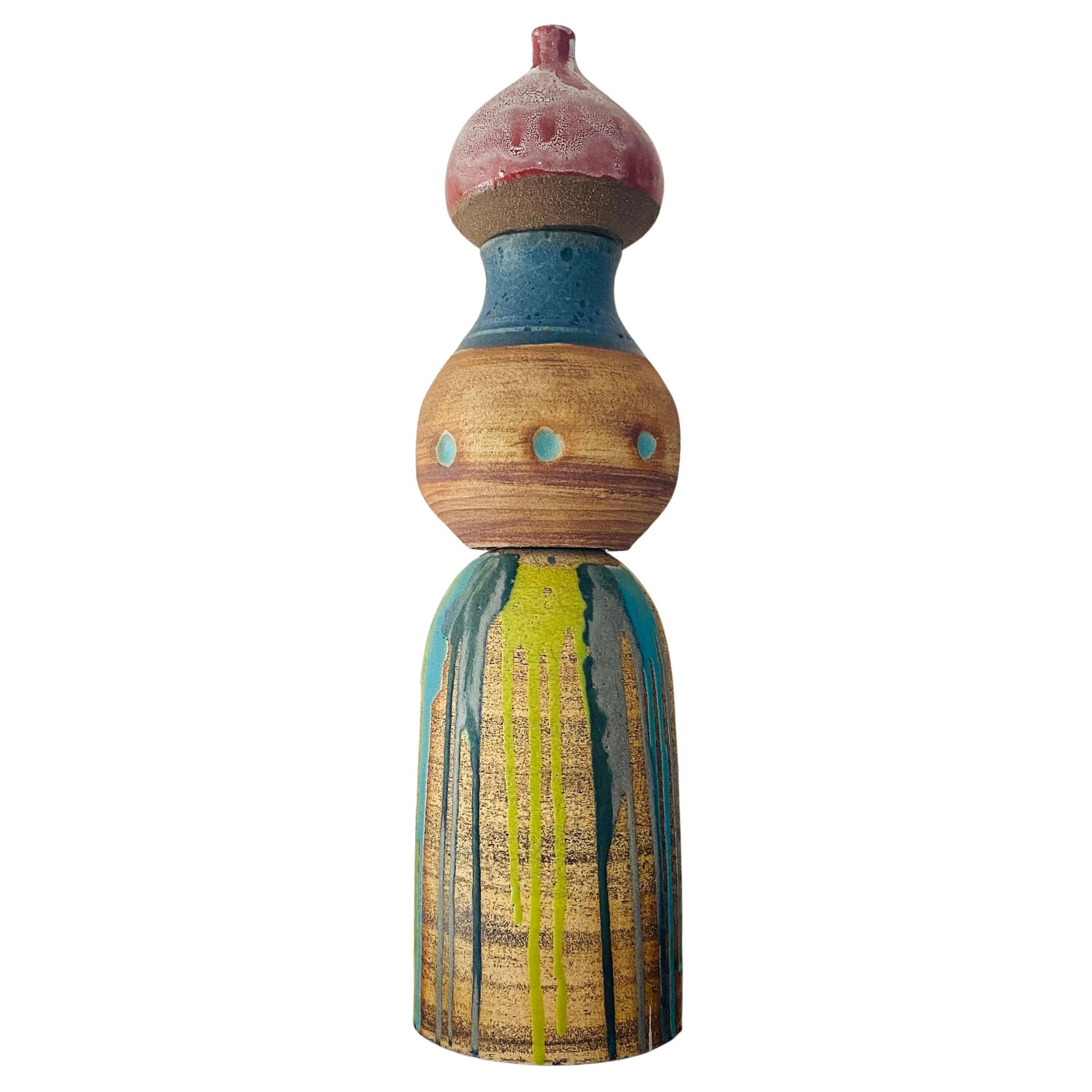 Vaso scultoreo California Pottery di Michael Hickman