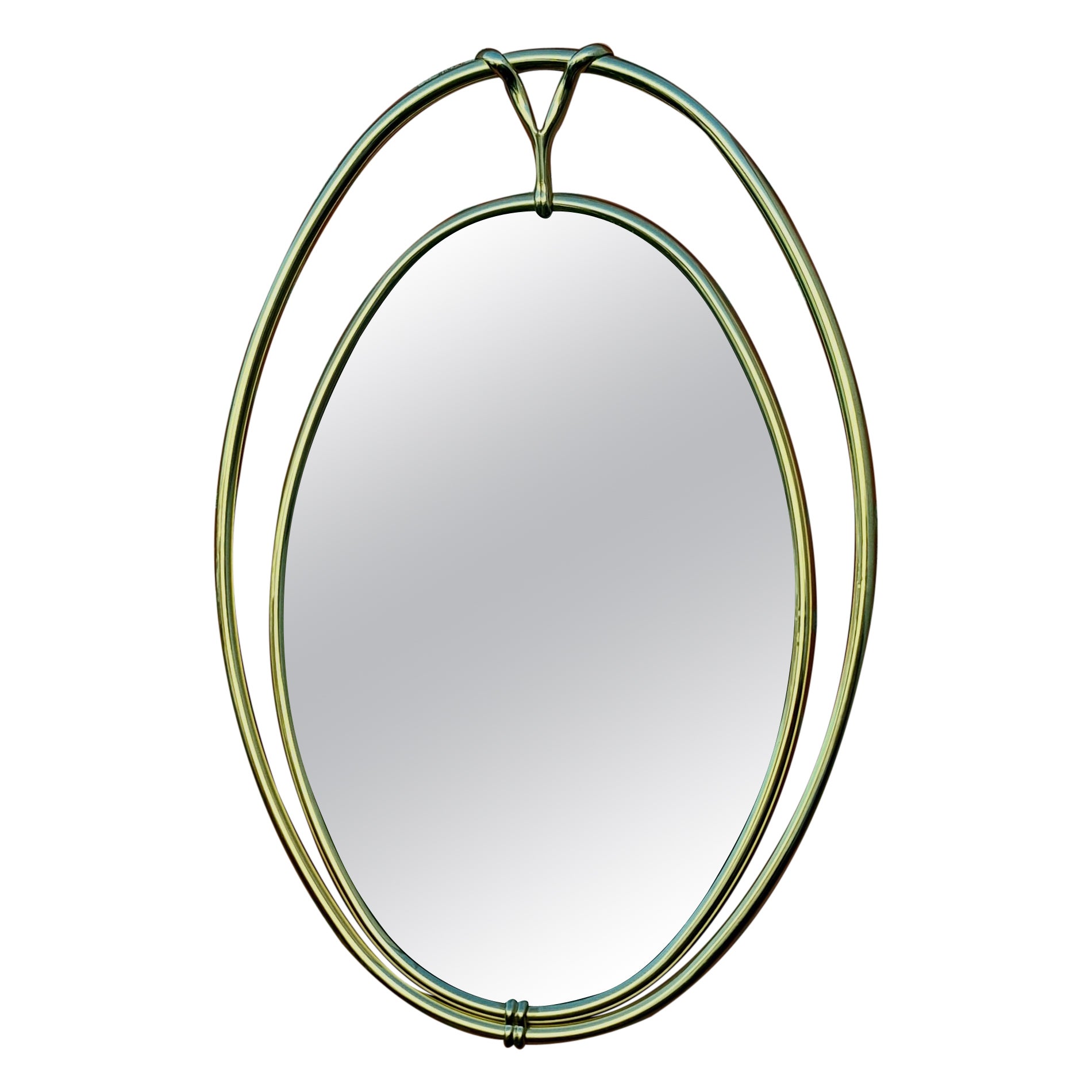Specchio in ottone italiano in vendita