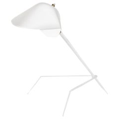 Serge Mouille Mid-Century Modern White Tripod Lamp