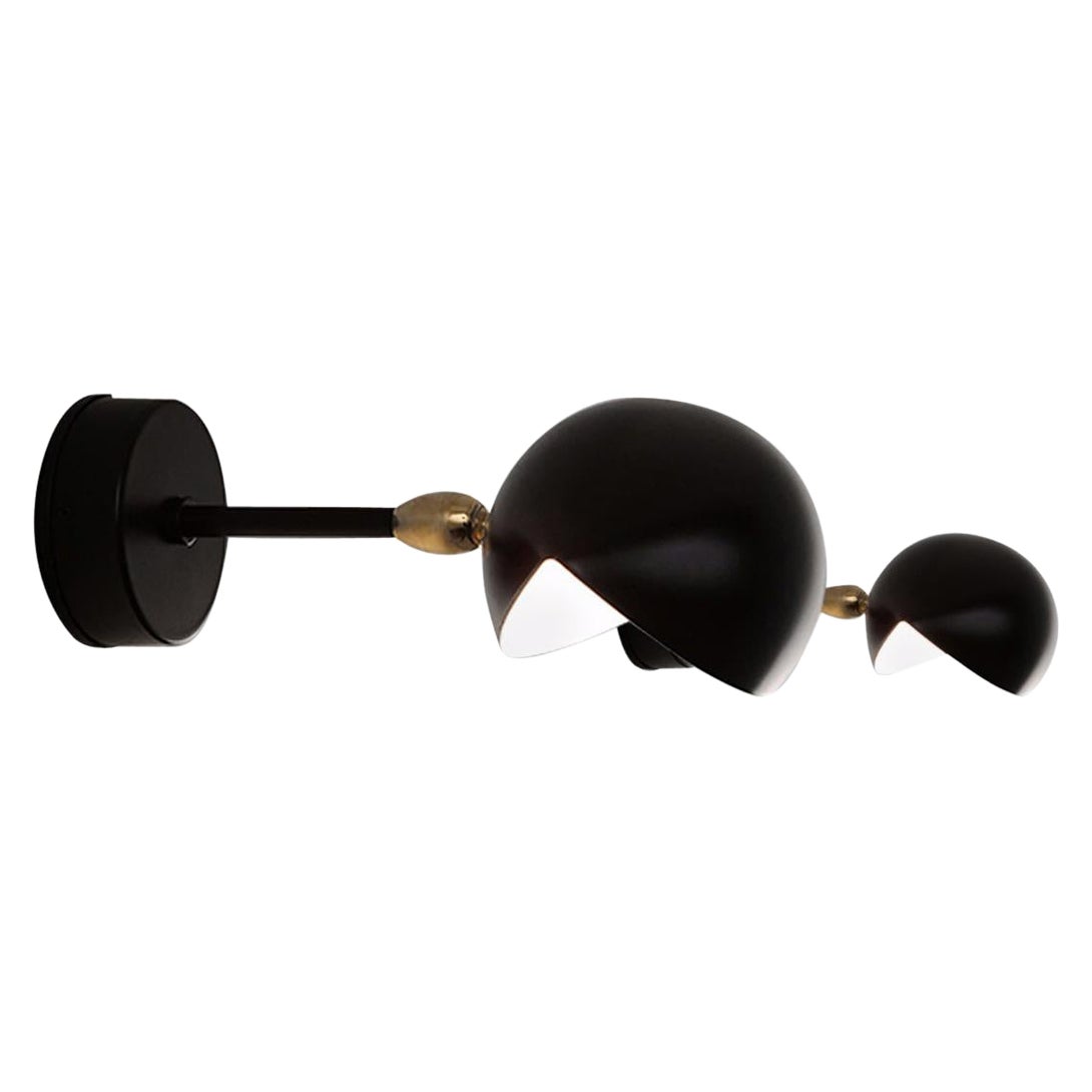 Serge Mouille Mid-Century Modern Black Eye Sconce Wall Lamp Set