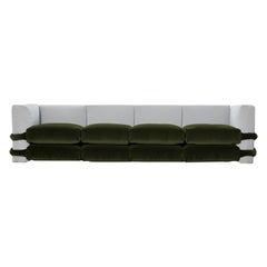 Four-seaters, Velvet, PILLOW SOFA BY Muller Van Severen, , Maharam, Green Grey