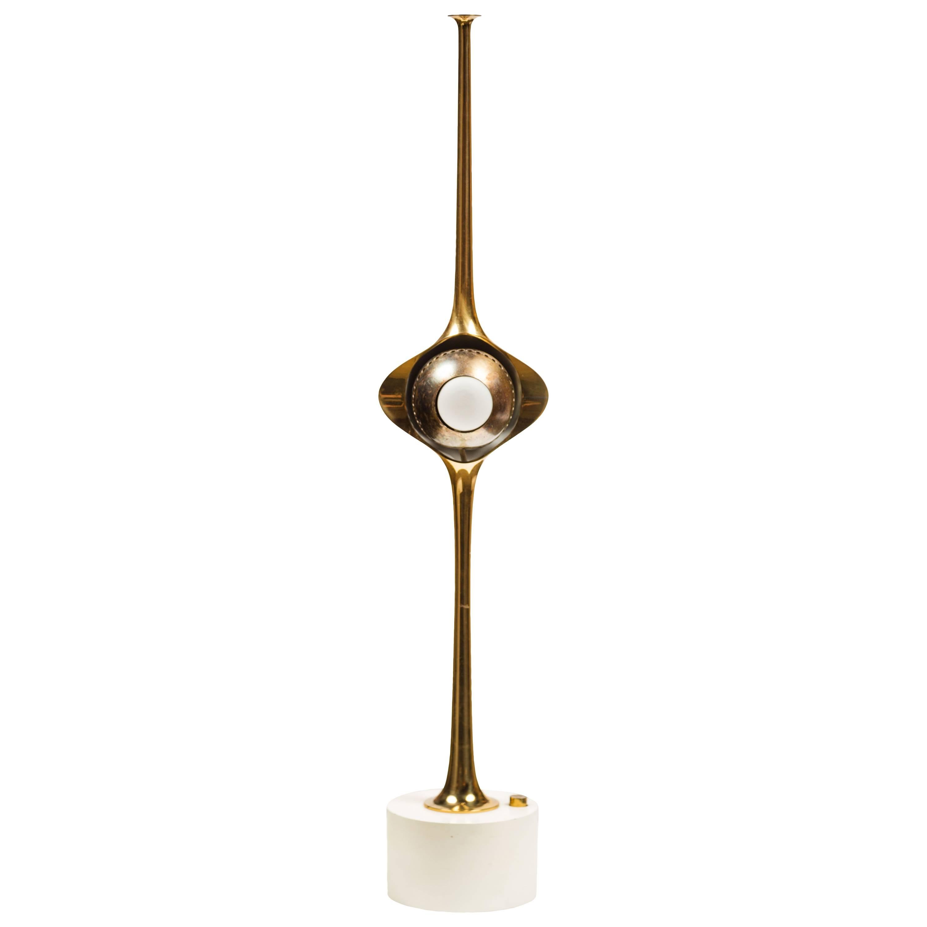 Brass Cobra Lamp by Angelo Lelli for Arredoluce