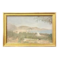 Óleo sobre lienzo " Vue Sur La Baie De Nice" La Riviera Tchiquine Desboutin 1897