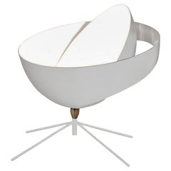 Serge Mouille Mid-Century Modern White Saturn Table Lamp