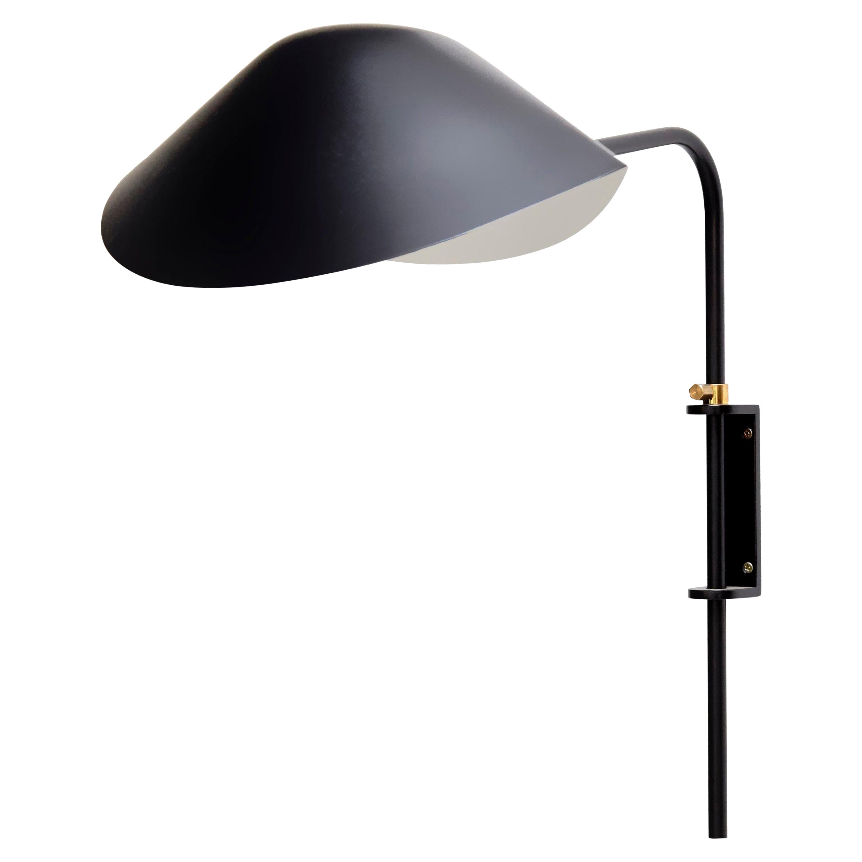 Serge Mouille Mid-Century Modern Black Anthony Wall Lamp Whit Fixing Bracket