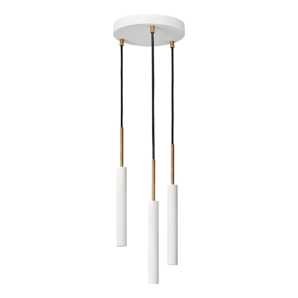 Johan Carpner Stav 3 Lámpara de techo de latón blanco by Konsthantverk