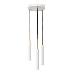 Johan Carpner Stav 3 Lámpara de techo de latón blanco by Konsthantverk