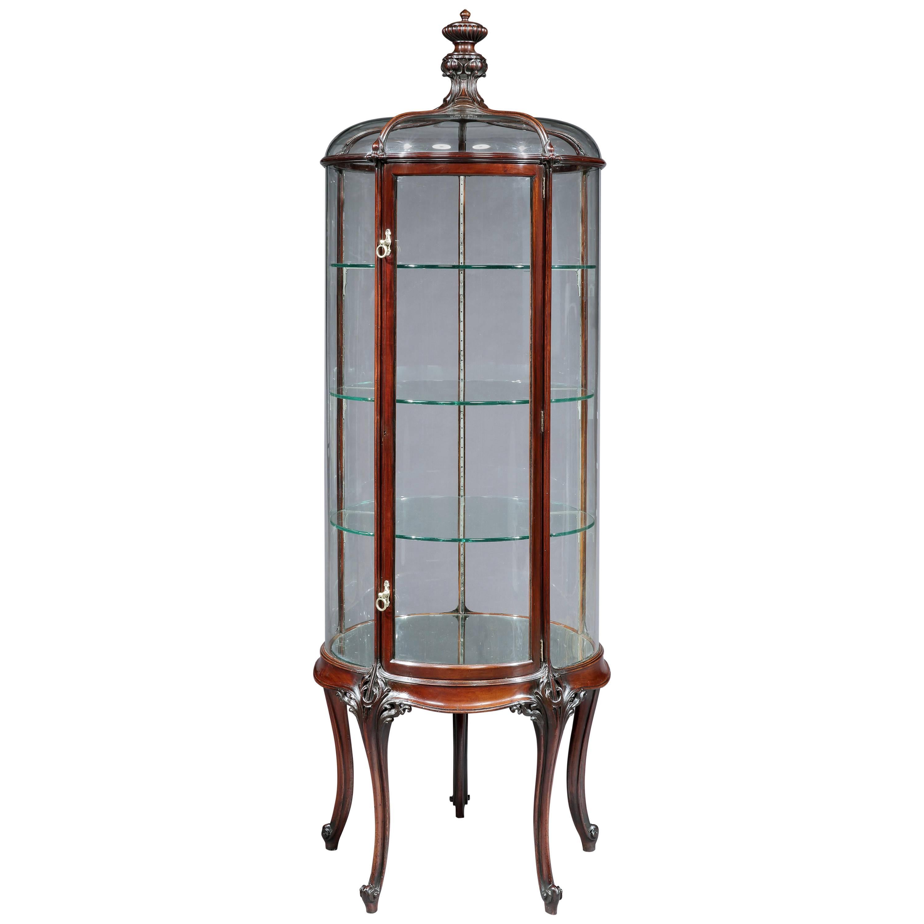 English Circular Glass Display Cabinet, 19th Century