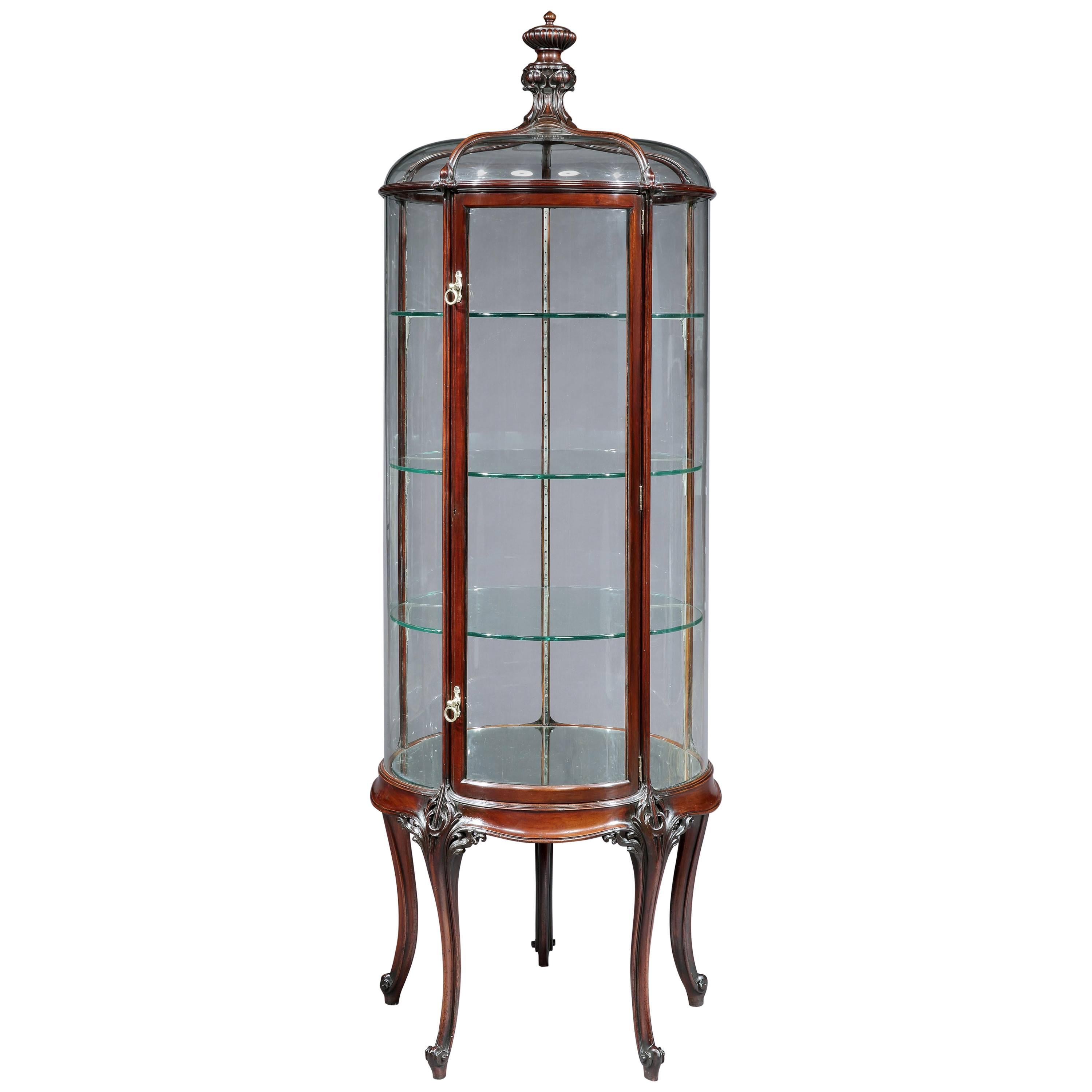 English Circular Glass Display Cabinet, 19th Century 