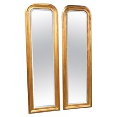 Pair of Hand Carved Louis Philippe Style Dressing Mirrors with Beveled Glass
