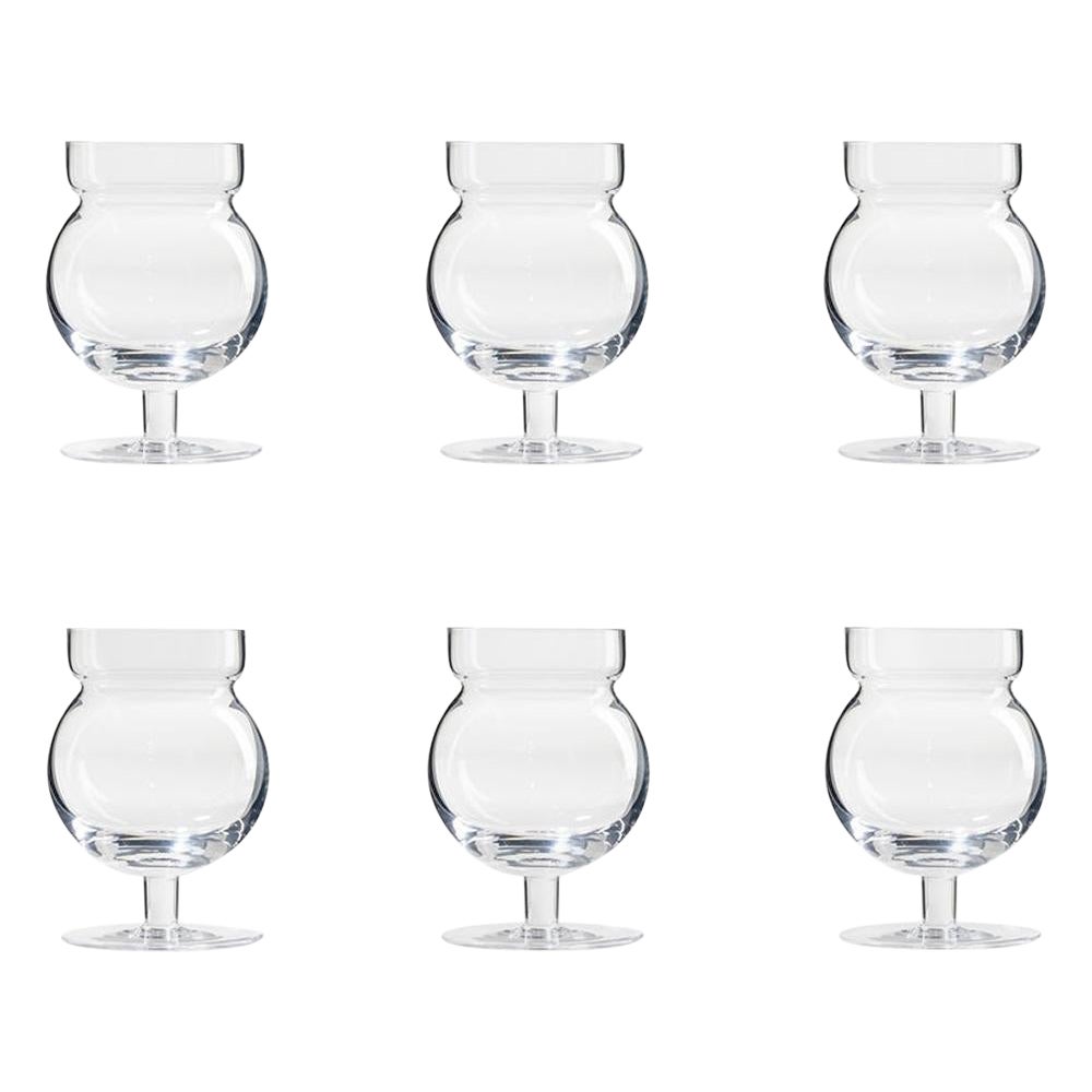 Set of Six Joe Colombo 'Sferico' Glass Tableware by Karakter