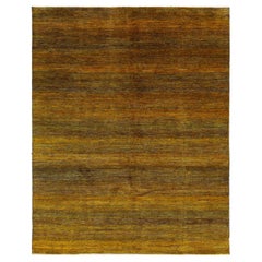 Modern Savannah Handmade Wool Rug With Geometric Pattern In Goldenrod