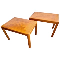 Pair Danish Mid Century Modern Signed Vejle Stole & Mobelfabrik Teak Side Tables