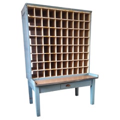 Vintage 80 Bottle Wine Rack / Mail Sorting Desk