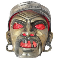 Machine Age Art Deco Cast Metal Pirate,  Illuminated Theater Wall Sconce