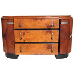 Streamline Two-Tone Burl Original Signed Hastings Art Deco Sideboard 1