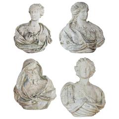 A set of four early 18th century marble busts of the four seasons. 