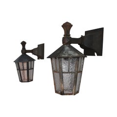 Antique Pair of 1920's outdoor sconces