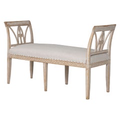 19th c. Swedish Gustavian Period Painted Window Bench