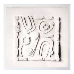 White Cut Paper Collage By Nurit Amdur, U.S.A., Contemporary