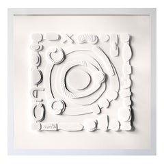White Cut Paper Collage By Nurit Amdur, U.S.A., Contemporary
