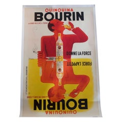 Póster Vintage Original Bourin Quinquina Póster Bellenger 1936 Food &Wine Francés