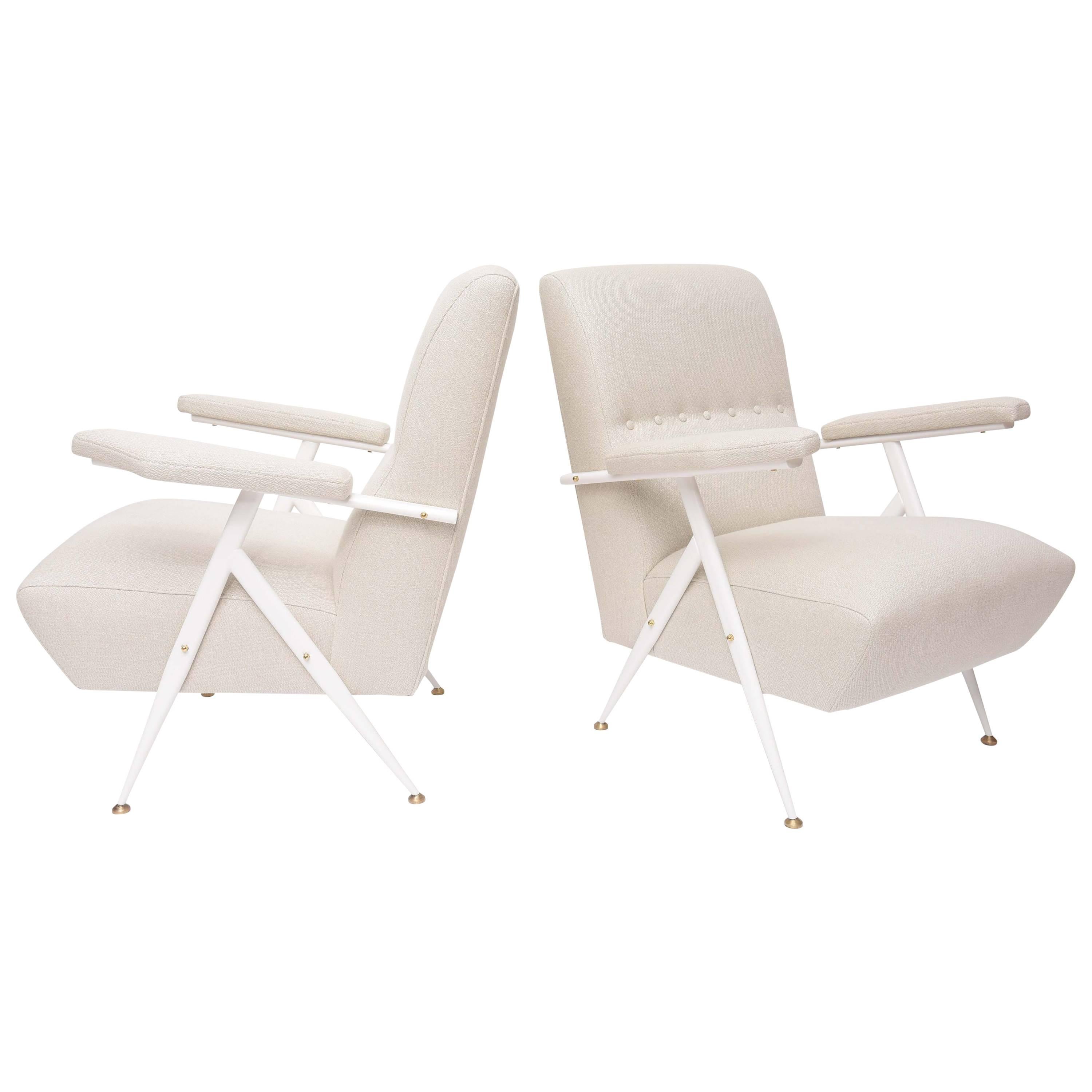 Glamorous 50's Italian Lounge Chairs in the Manner of Angelo Ostuni