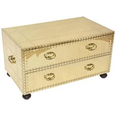 Vintage Professionally Polished Brass Chest by Sarreid